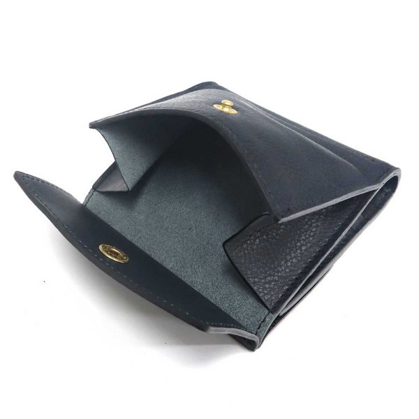 未使用 IL BISONTE ブラックレザー 三つ折り財布 未使用 IL BISONTE