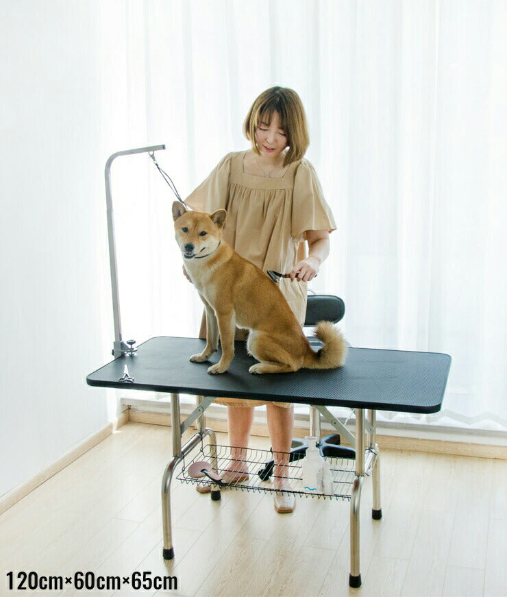 トリミングテーブル トリミング台 犬用品 小型犬 シルバー×ホワイト