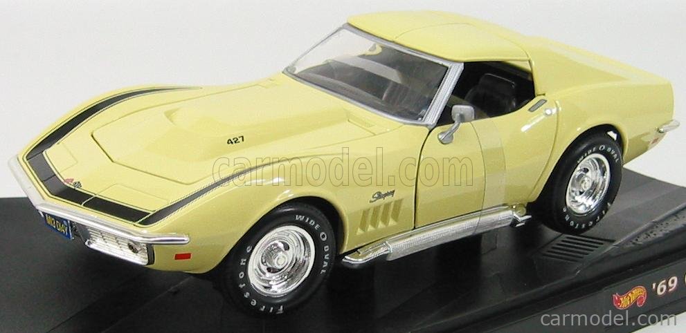 ホットウィール シボレー・コルベット ZL-1 1969 イエロー 1/18 Hot