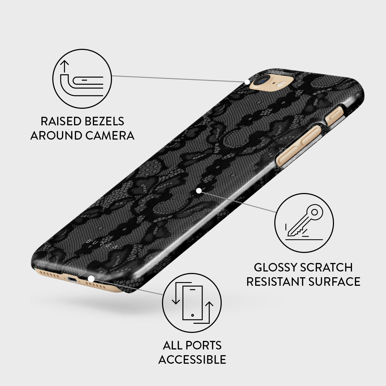 BURGA iPhone SE (2022)ケース マグネティックリングホルダー Magnetic