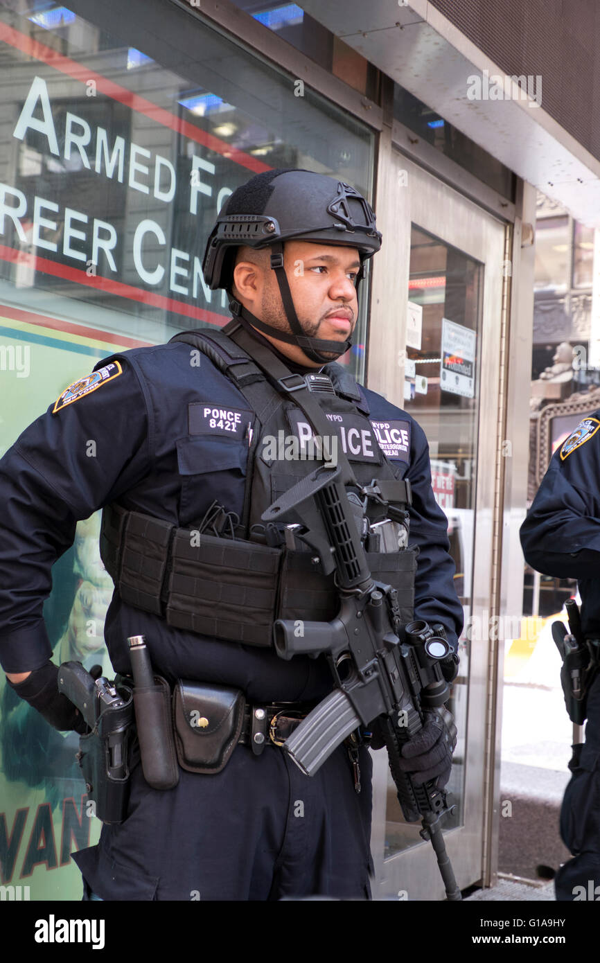 NYPD unit Anti-terrorism counterterrorism Police officers carrying