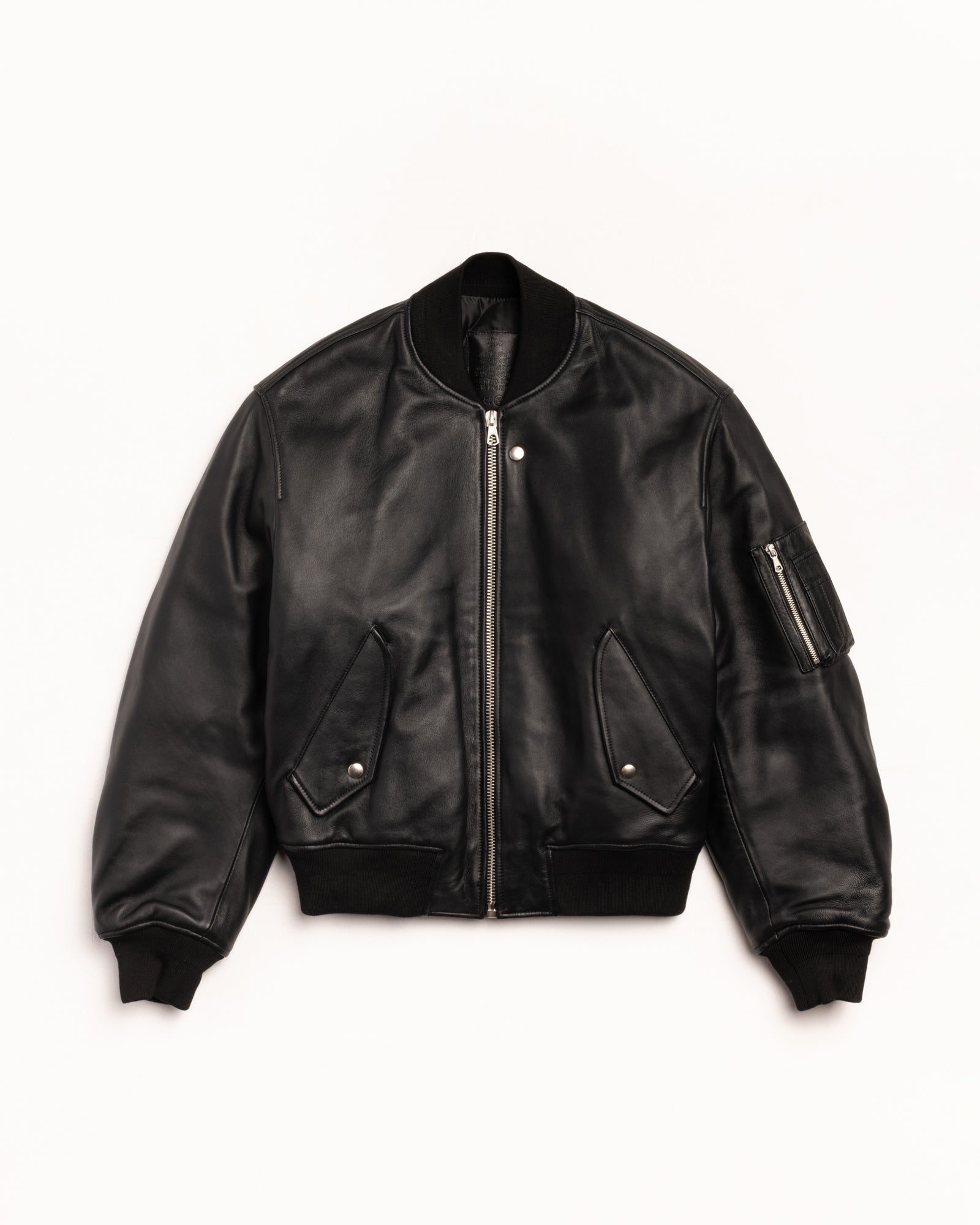 Leather Built Bomber – Black | Outerwear | Stüssy Canada