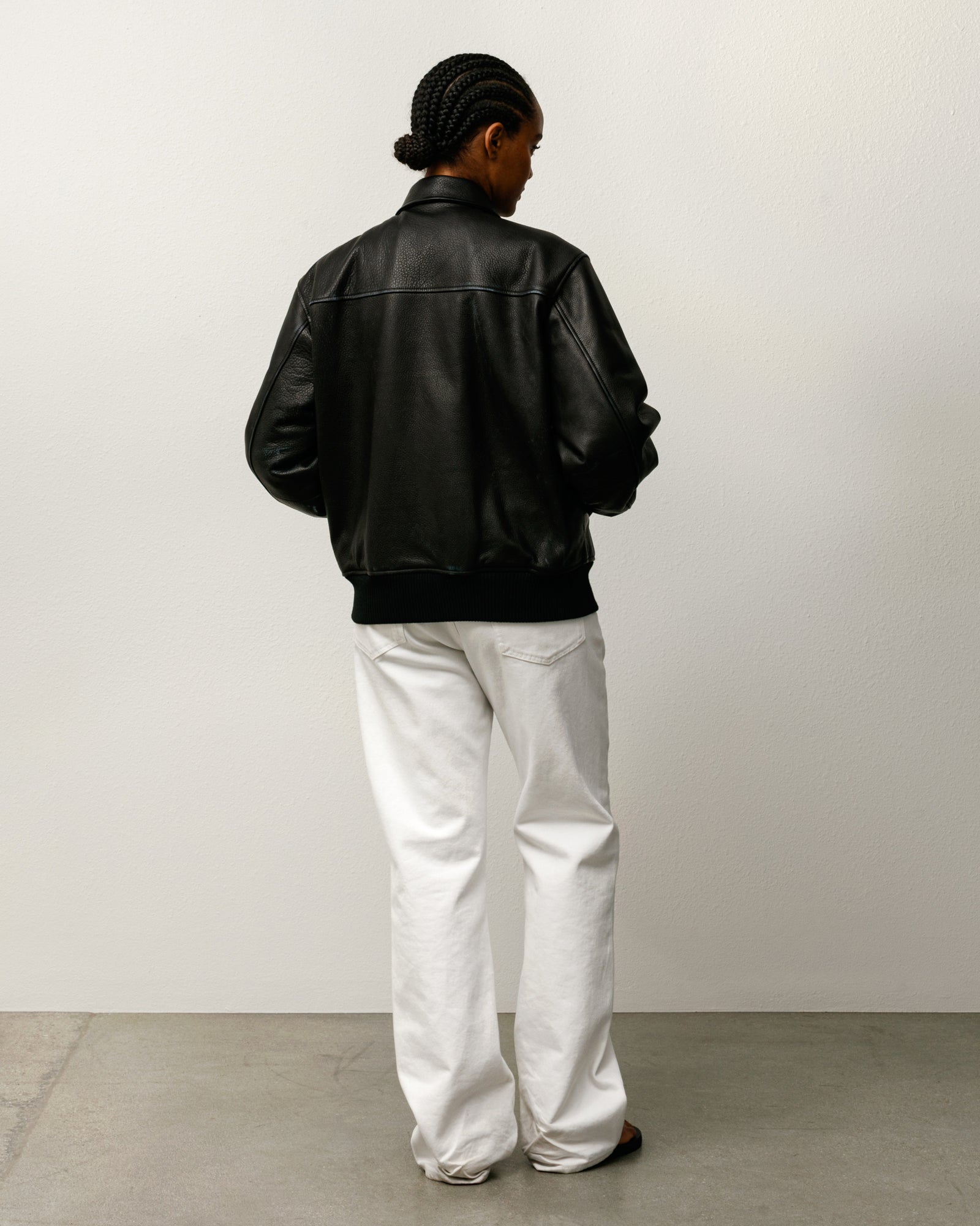 Leather Flight Jacket – Black | Outerwear | Stüssy Canada