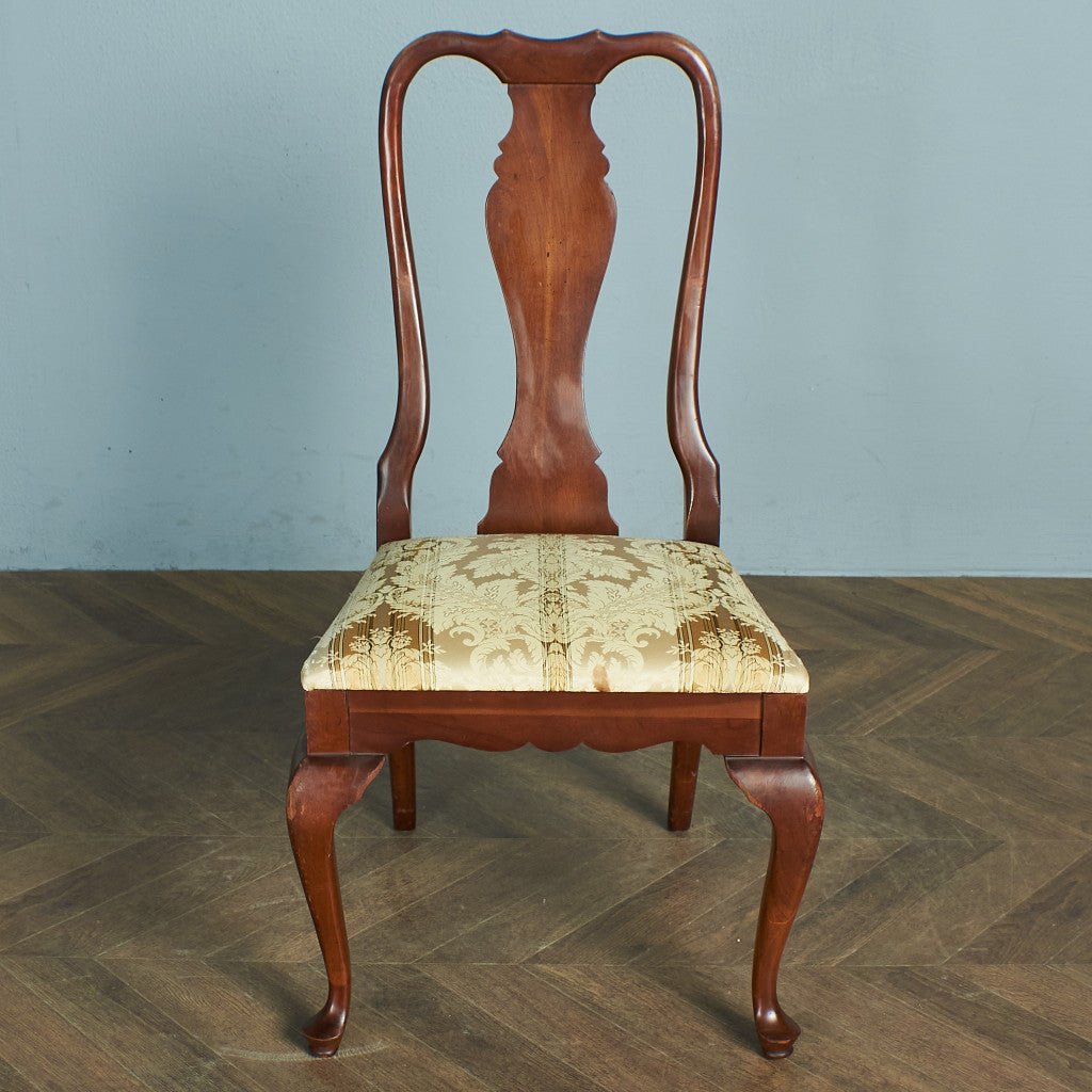 英国製 アンティーク ダイニングチェア 2脚 猫脚 透かし彫 クイーン