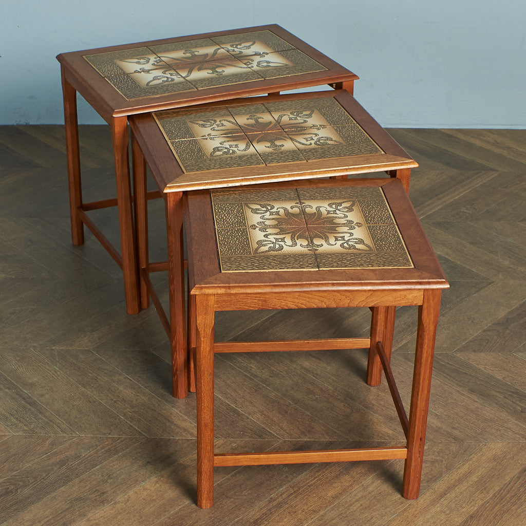 アンティーク ネストテーブル 象嵌 イギリス インレイ ヴィンテージ