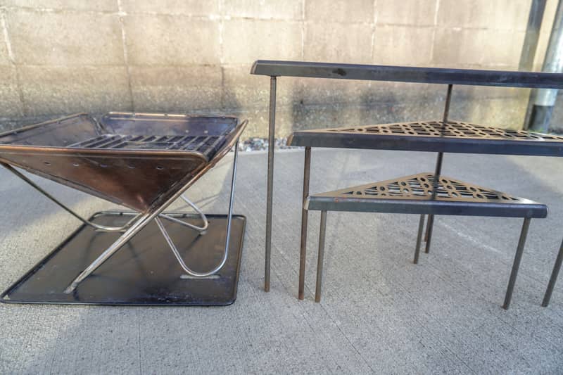 サンゾクマウンテンデルタス風 虎柄天板3セットアイアンテーブル五徳 サン