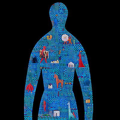 綿引明浩 無題 油彩 抽象画 20号 大作 サインあり 東京藝術大学院卒