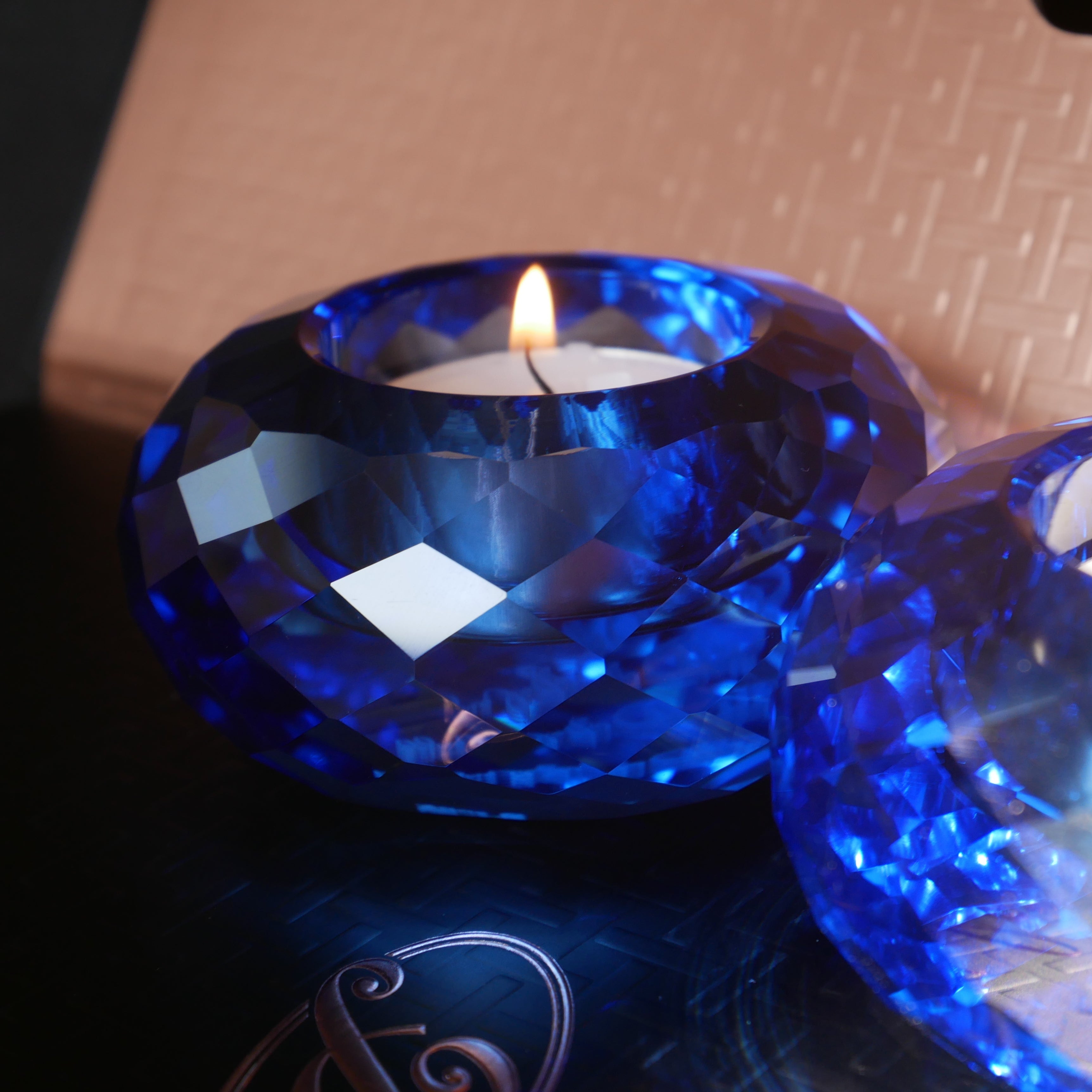 Baccaratベガ クリスタルキャンドルホルダー ブルー クリスタル