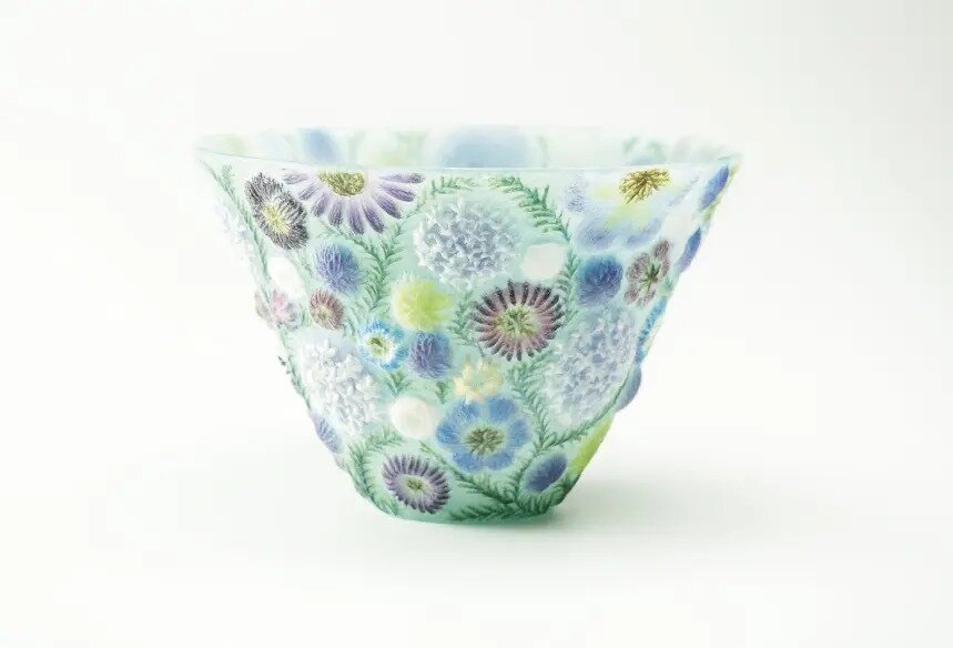 花柄グラス 飯塚亜裕子 パート・ド・ベール 飯塚亜裕子| パート・ド