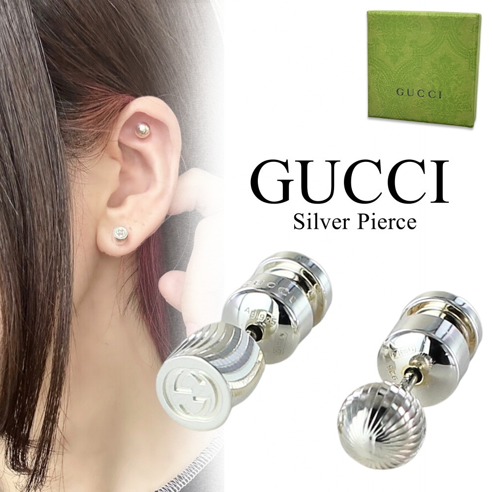 A*i様 Gucci ロゴ入りピアス ダブルG スタッズ ピアス ・スターリング
