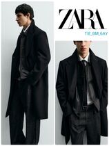 ZARA ウールダブルブレストコート ブラック 上品エレガント 新作 (ZARA