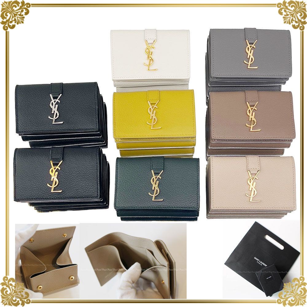 人気品 YSL サンローラン 三つ折り財布