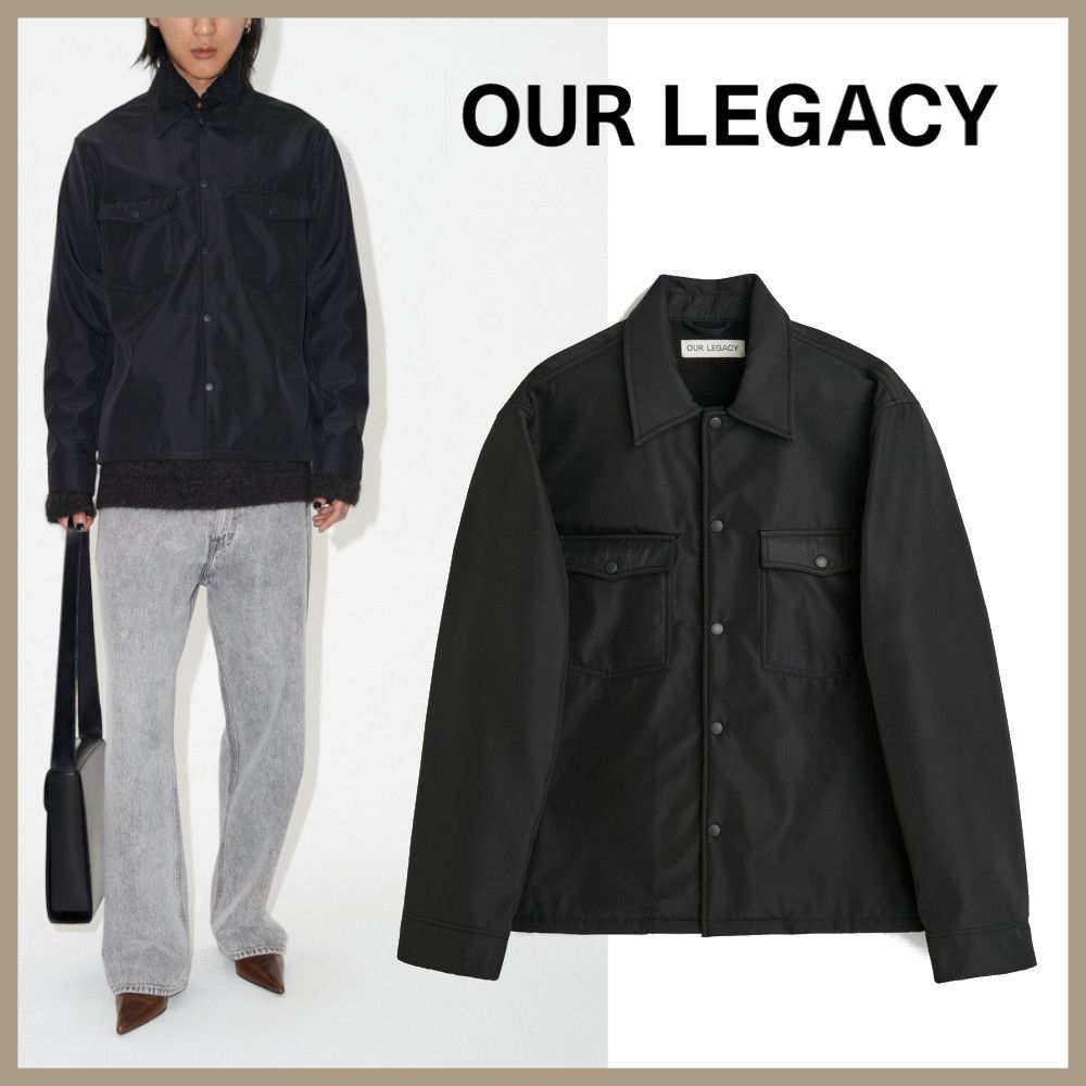 ☆OUR LEGACY☆ EVENING COACH JACKET ブラック フリース テック (OUR