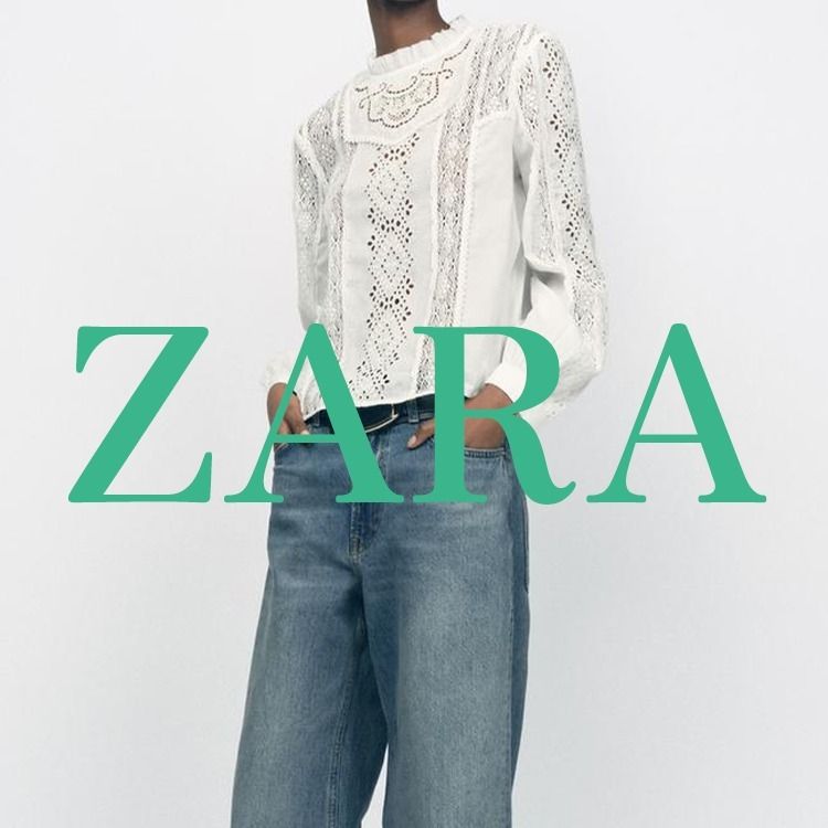 ZARA】ZW COLLECTION ロマンチック刺繍ブラウス| 6895/052/250 (ZARA
