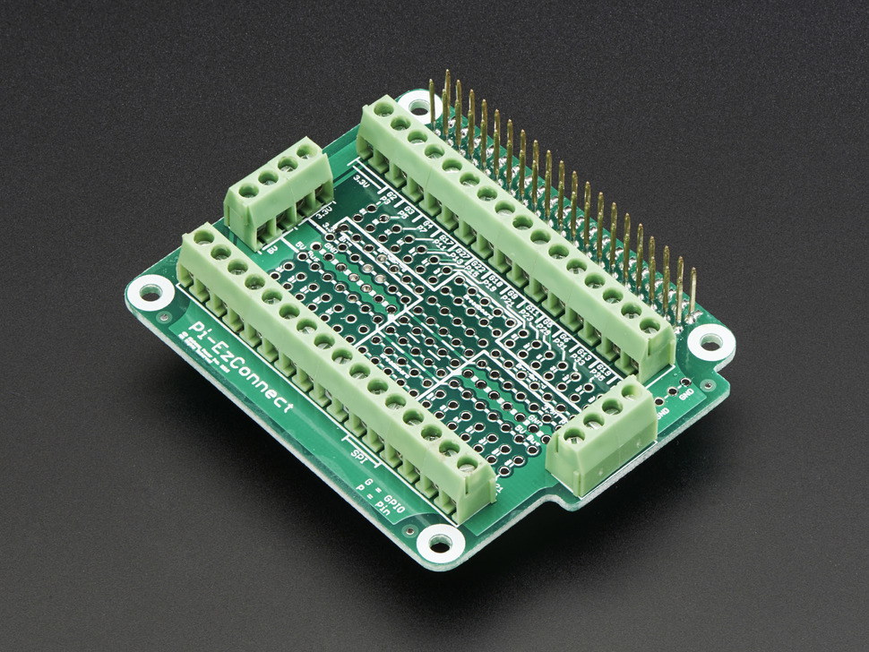 Pi-EzConnect Terminal Block Breakout HAT : Adafruit Industries