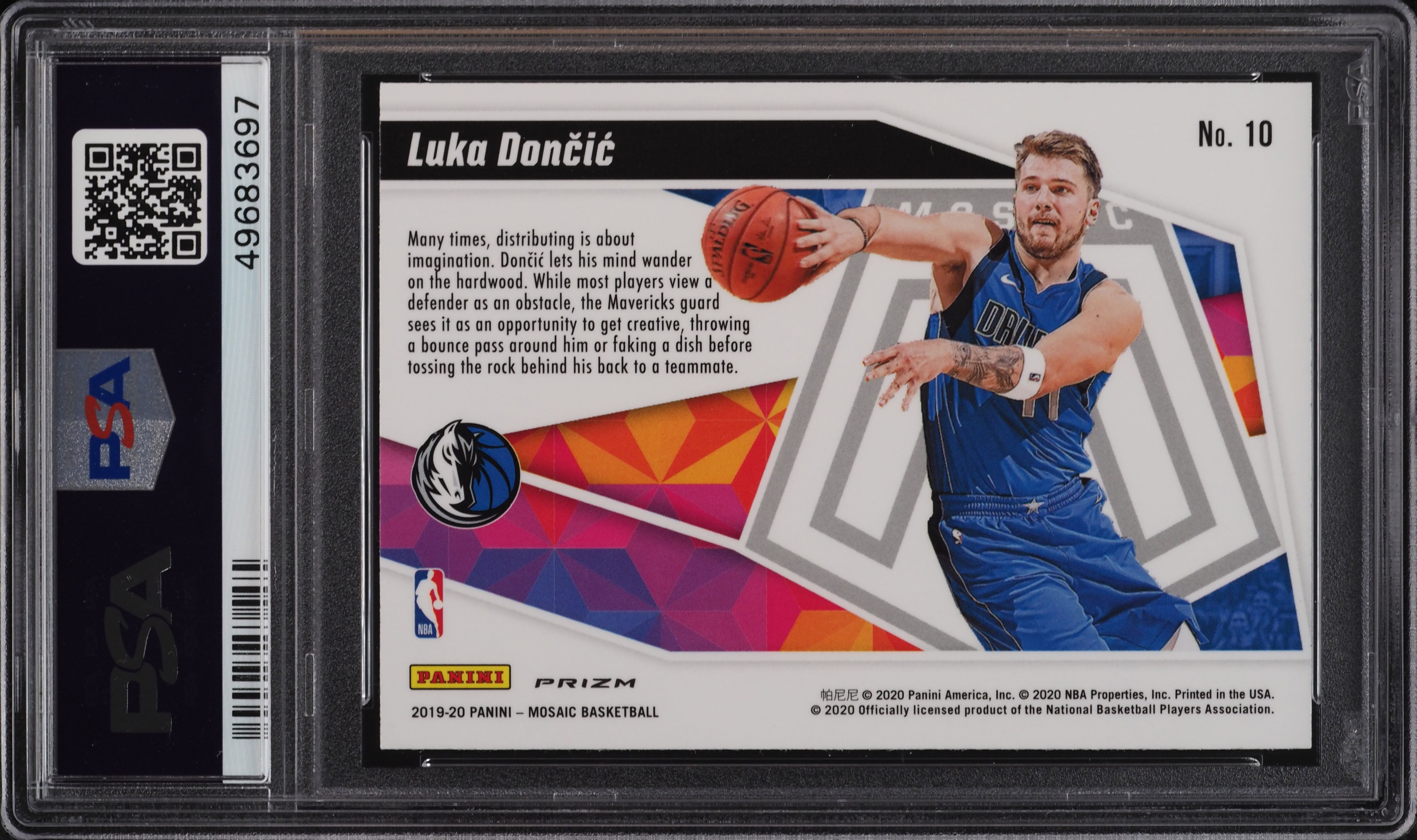 2019 Panini Mosaic Give & Go Prizm Luka Doncic #10 PSA 10 GEM MINT