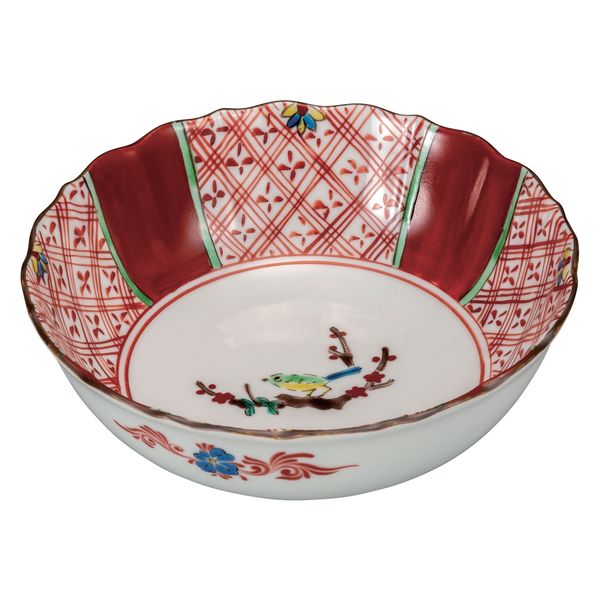 渋草焼 芳国舎 赤絵唐子紋陶鈴 11cm 渋草焼 芳国舎 赤絵唐子紋陶鈴