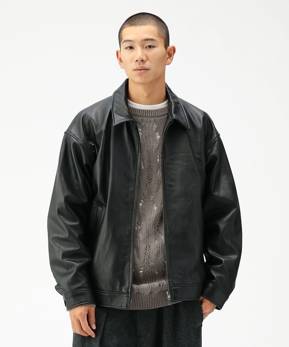 BEAMS 最高級ライン ラムレザー 羊革 ライダースジャケット ブラック L
