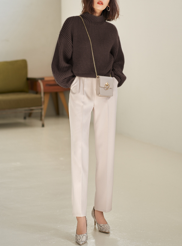 ボリュームスリーブハイネックニットトップス[an966] | レディース