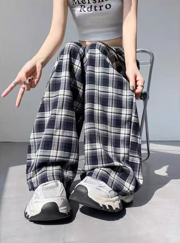 y'sワイズ黒白チェック柄アシンメトリーワイドパンツ y´sワイズ黒白