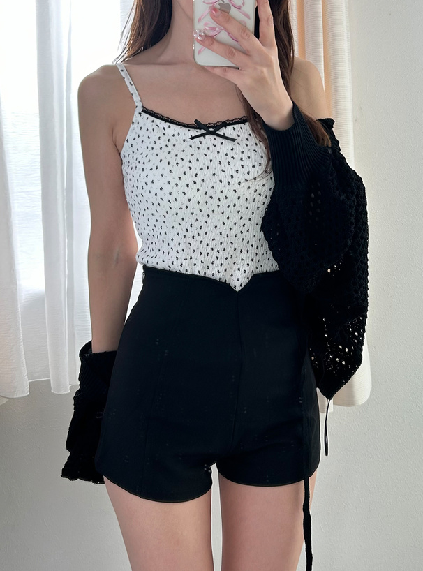 カップ入り花柄レースリボンキャミソール[pm466] | レディース