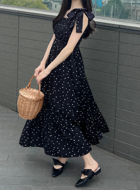 ハート柄リボンストラップティアードワンピース[pp148] | レディース