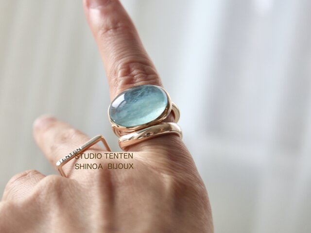 シノワビジュー studio ten ten 人魚のアクアマリンリング #12 シノワ