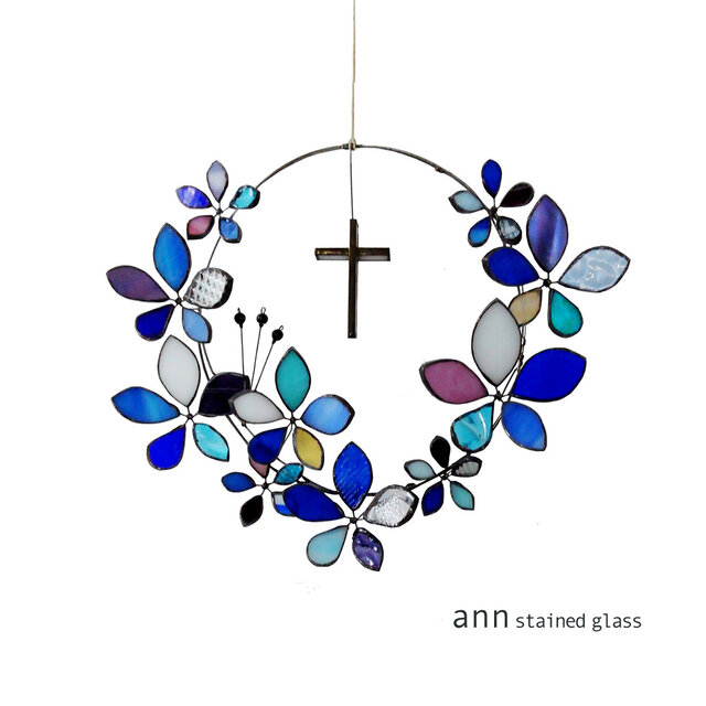 アンティーク銀貨 ロマネスク様式 パワーストーンのステンドグラス