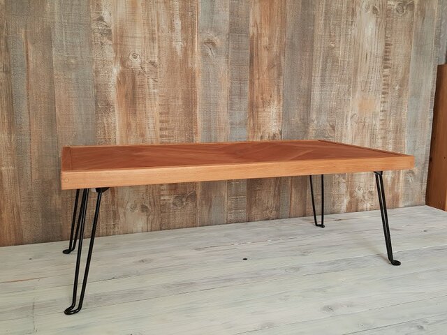 ヘリンボーンテーブル キャンプ ローテーブル Herringbone Vintage