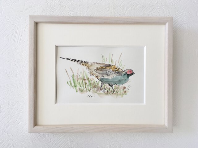 くげ じゅんこ 水彩画 サイン 額縁 付き 75×60cm くげ じゅんこ 水彩画