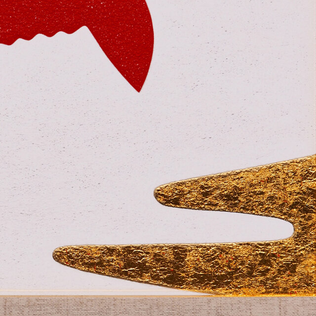 形なき富士山、感じるままに○金沢産24K純金箔使用金雲太陽○がんどう