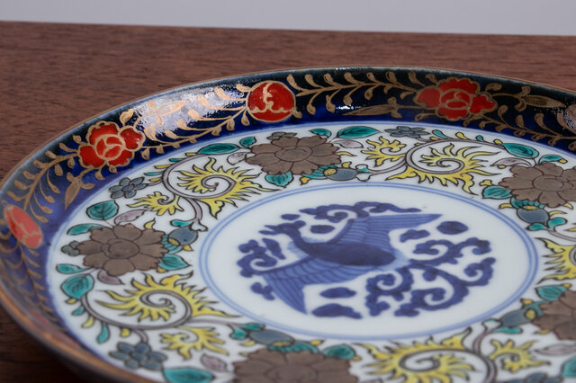 古伊万里 金襴手 窓絵 牡丹の図 輪花鉢 菓子鉢 E900AS-CUq