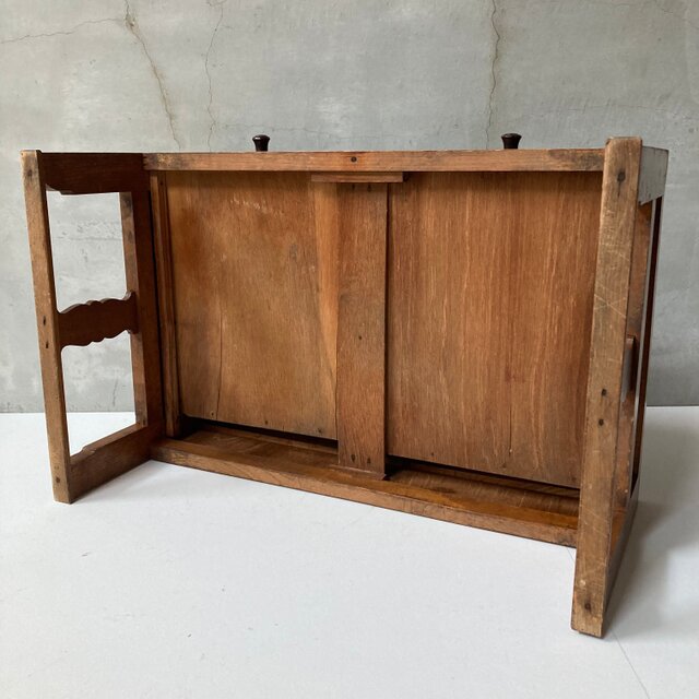 木製文机 2引き出し 木製文机 2引き出し付き アンティーク 木製文机 2