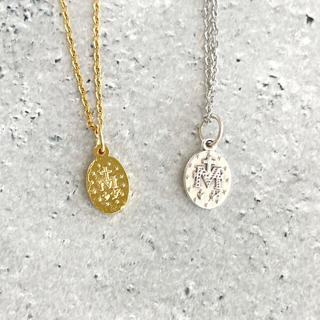 不思議のメダイ Silver ネックレス✧サージカルステンレスチェーン 長