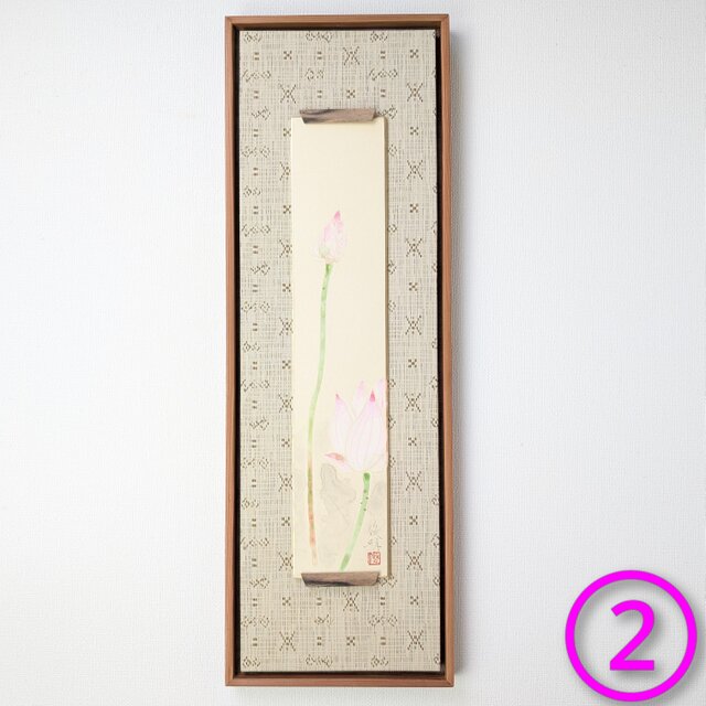 オリジナル絵短冊 「蓮花」（日本画、広幅） | iichi 日々の暮らしを