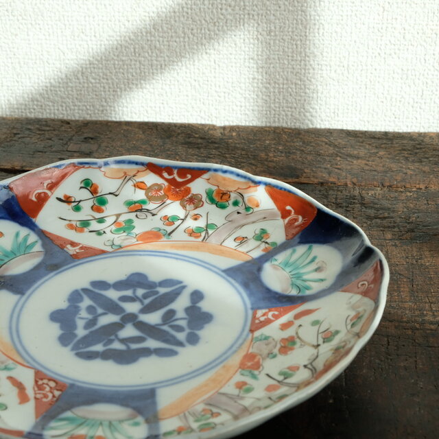394『色絵金彩 花唐草 小皿』 /骨董品 古美術 古玩 アンティーク 394