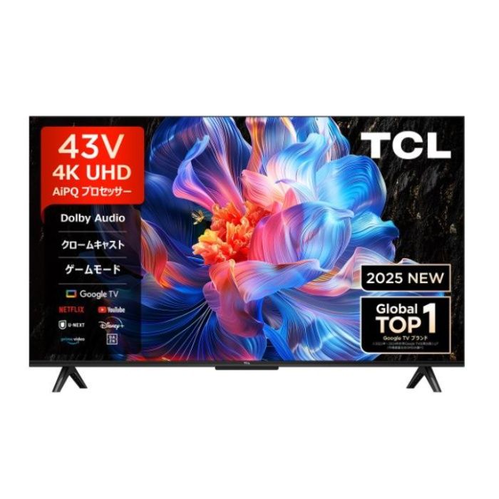 ササちゃん TCL 43型 テレビ 4k HDR Dolby Atmos ササちゃん TCL 43型