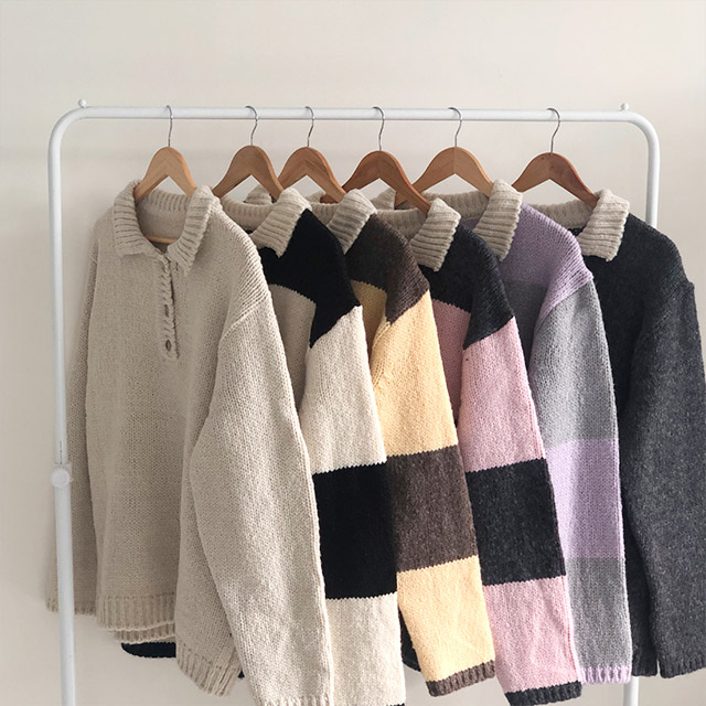 オーバーサイズボーダーカラーニットワンピース | ファッション通販