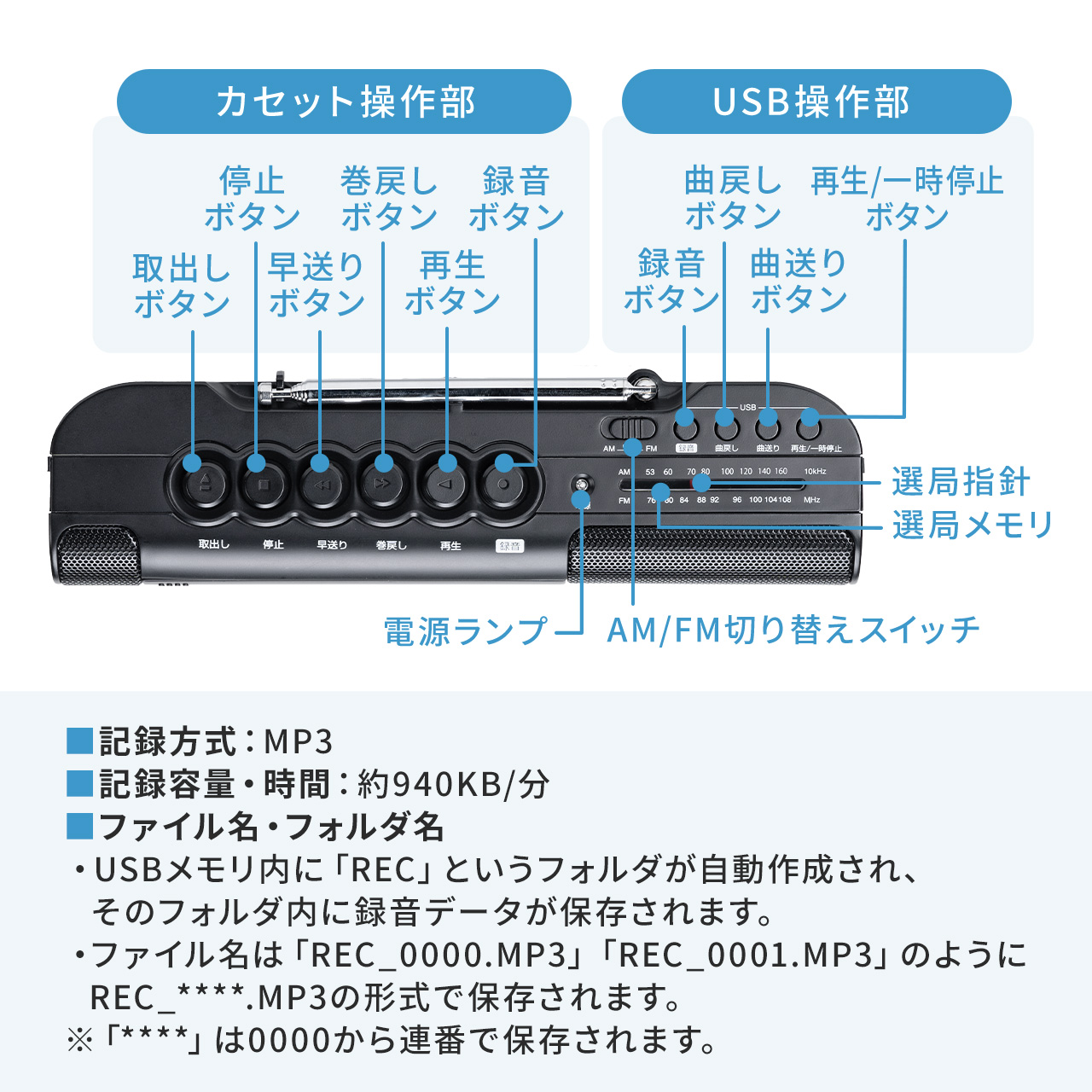 カセットテープ録音再生！ラジオも聴ける1台2役 20180821102348_255_.jpg