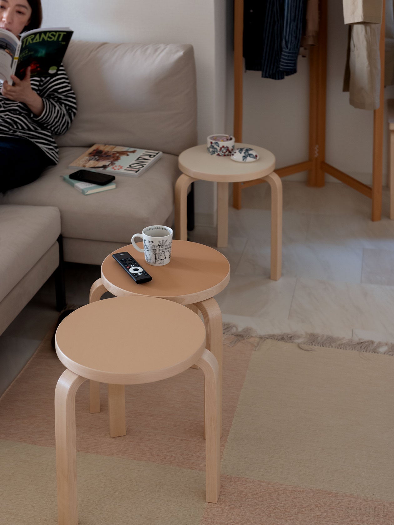 scope別注 artek 90D スツール サイドテーブル チャコール scope別注