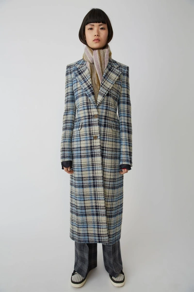 Acne Studios Tartan Plaid Coat Navy/blue
