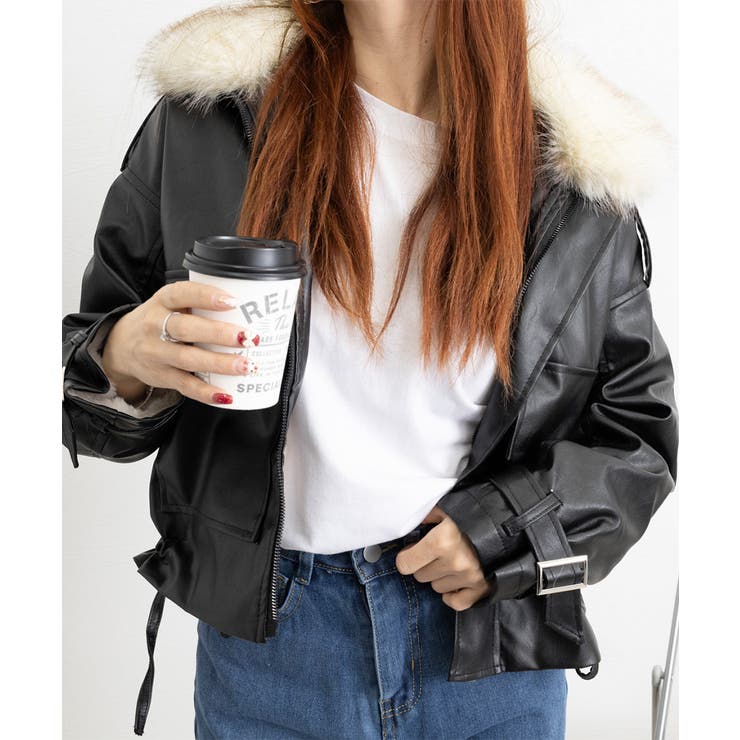 SHELLAC カウレザーライダースジャケット ラビットファー特別仕様【超