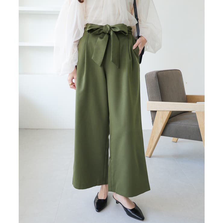 ウエストリボン タック ワイド[品番：AZ000002350]｜andme（アンドミー