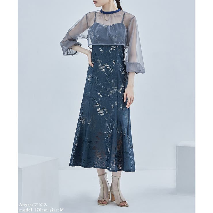 etoll エトル 3wayシフォンボレロ&レースキャミドレス[品番