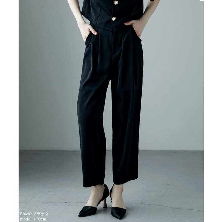 etoll エトル 3piecesジャケット＆パンツセットアップドレス[品番