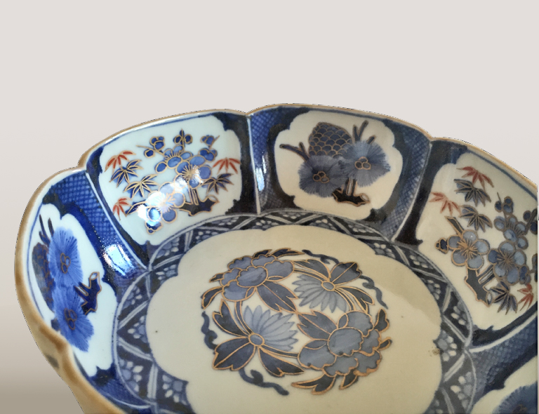 中国古玩 唐物 染付 青華 唐草文 鉢 時代物 極上品 初だし 【