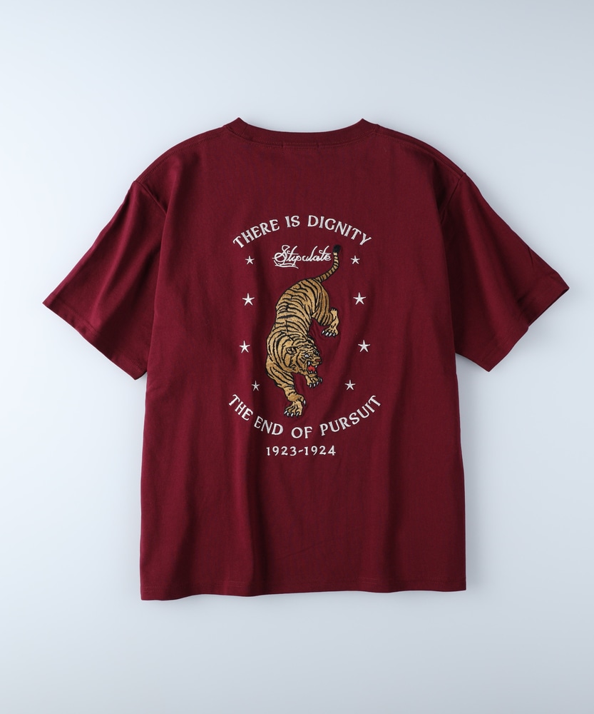 バック刺繍プリント半袖Tシャツ(M ブルー): トップス｜Right-on公式