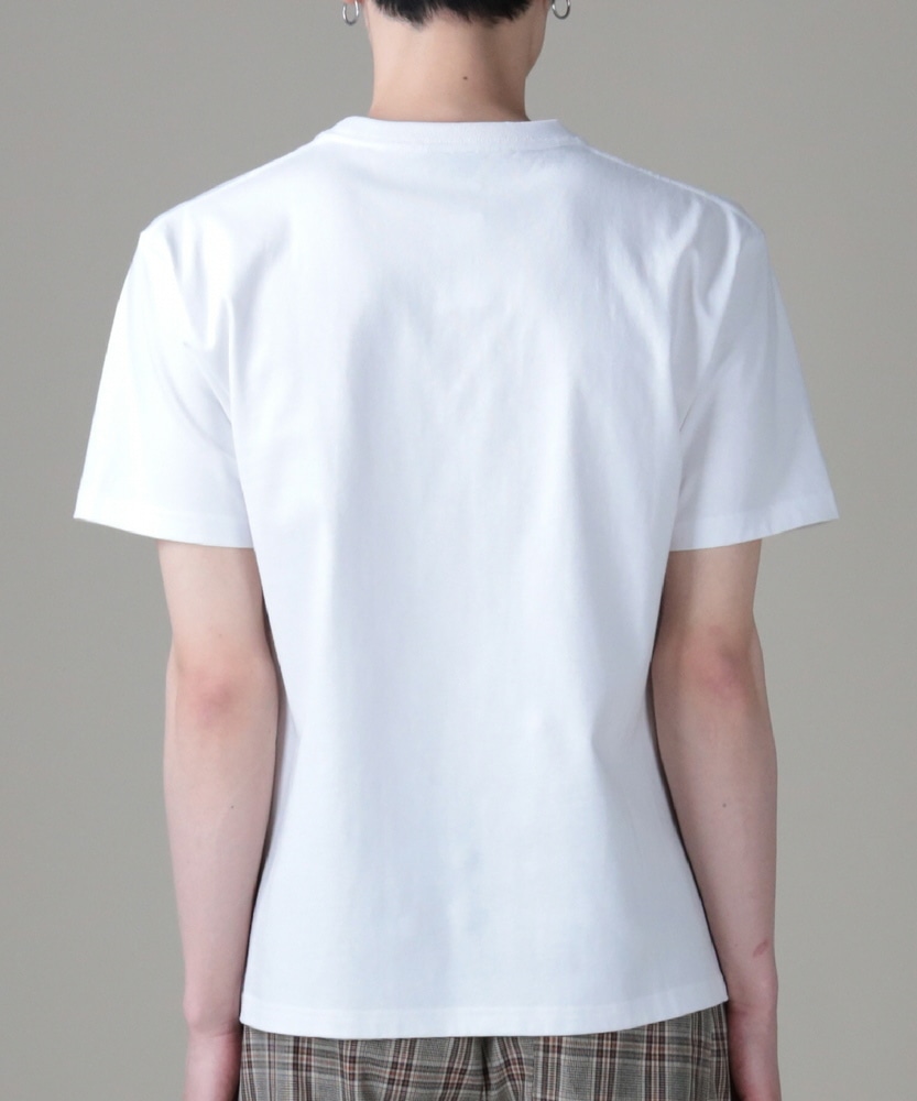 刺しゅうボックスロゴTシャツ メンズ(S ベージュ): トップス｜Right-on