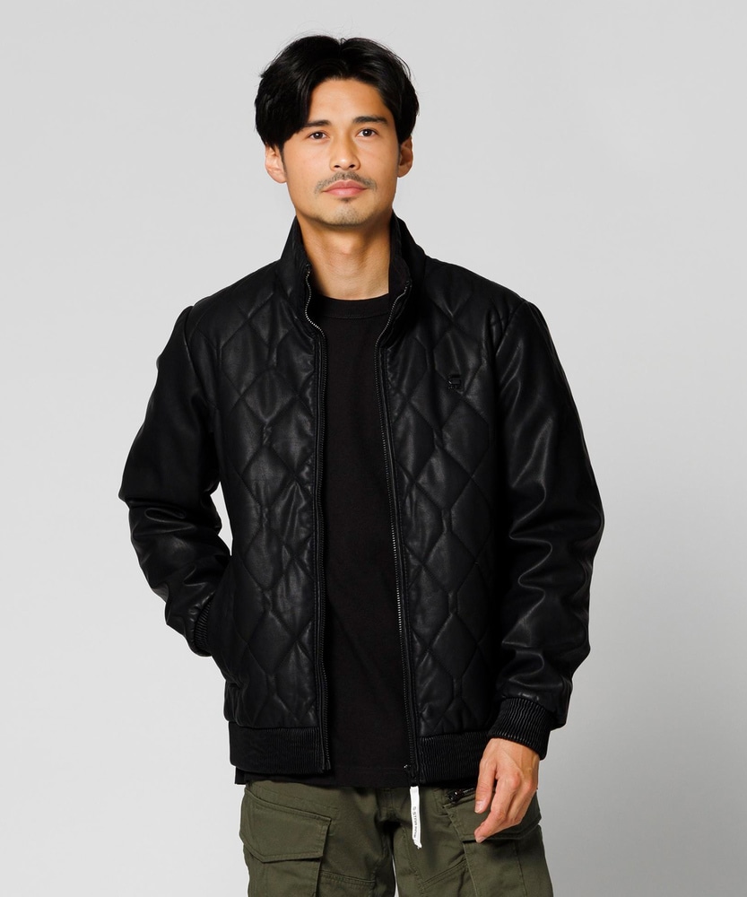 新品☆ ジースター ロウ キルティング ジャケット 紺 (M) ヨーロピアン