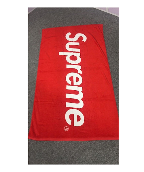 Supreme バスタオル レッド ロゴ入り Supreme ロゴ入りマフラータオル